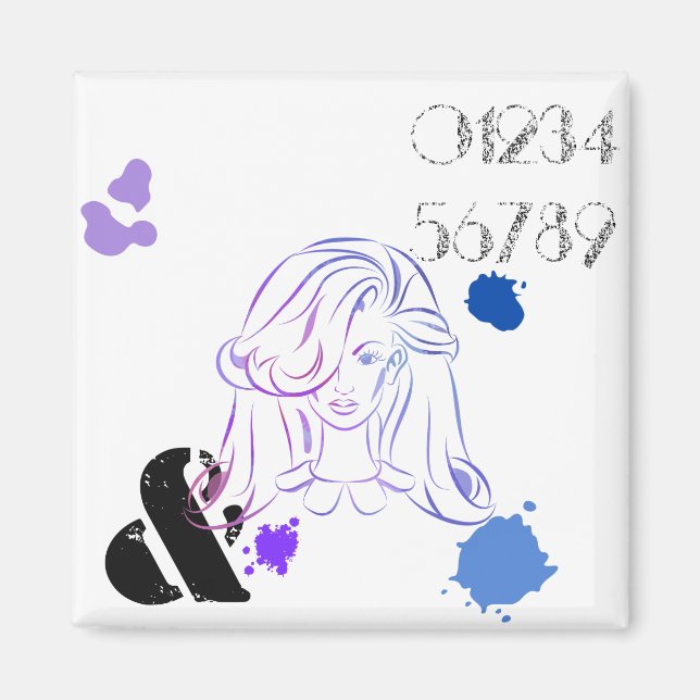 Aimant Touche de couleurs aquarelles (Devant)