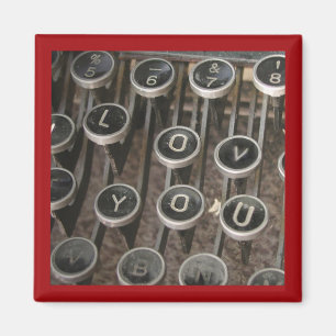 Aimant Touches de machine à écrire "Je t'aime"
