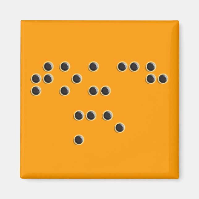Aimant Touchez-moi (Braille) Carré magnétique (Devant)