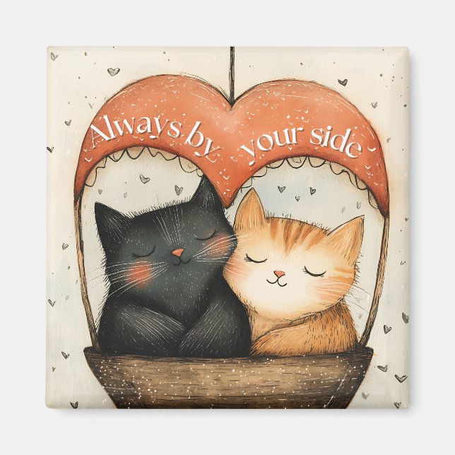 Aimant Toujours à côté de votre côté Cosy Chats Ballotte (Devant)