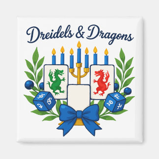 Aimant Toupies et Dragons Carreau de Mahjong Hanukkah Ble