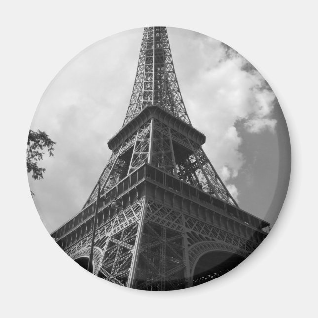 Aimant Tour Eiffel noir et blanc à Paris (Devant)