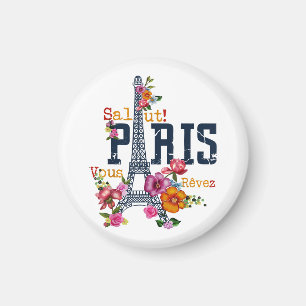 Aimant Tour Eiffel Paris Chemise Salut Flower Paris Fra