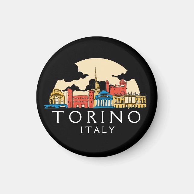 Aimant Tourino Italie Vintage Cityscape (Devant)
