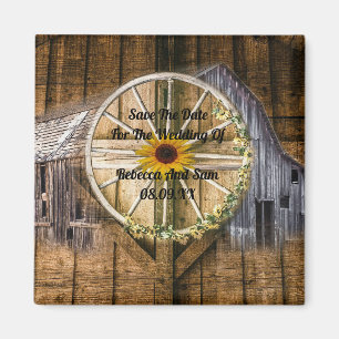 Aimant Tournesol à roue de la grange rustique