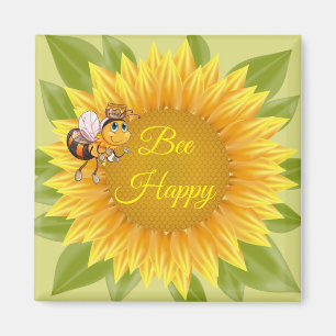Aimant Tournesol d'abeille heureux d'abeille magnétique