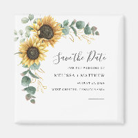 Tournesol Eucalyptus Floral Enregistrer La Date