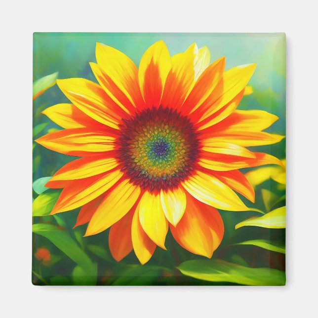 Aimant tournesol jaune brillant soleil (Devant)