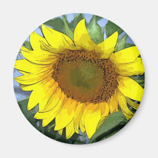 Aimant Tournesol jaune magnétique
