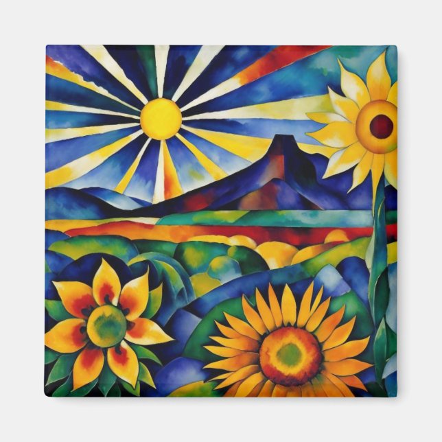 Aimant Tournesols du matin (Devant)
