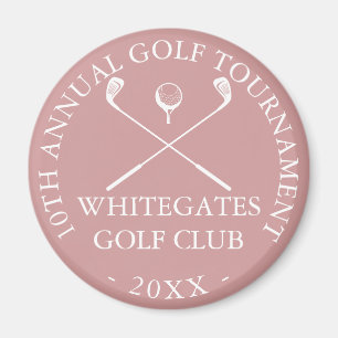 Aimant Tournoi de golf Club personnalisé Rose Poussiéreux