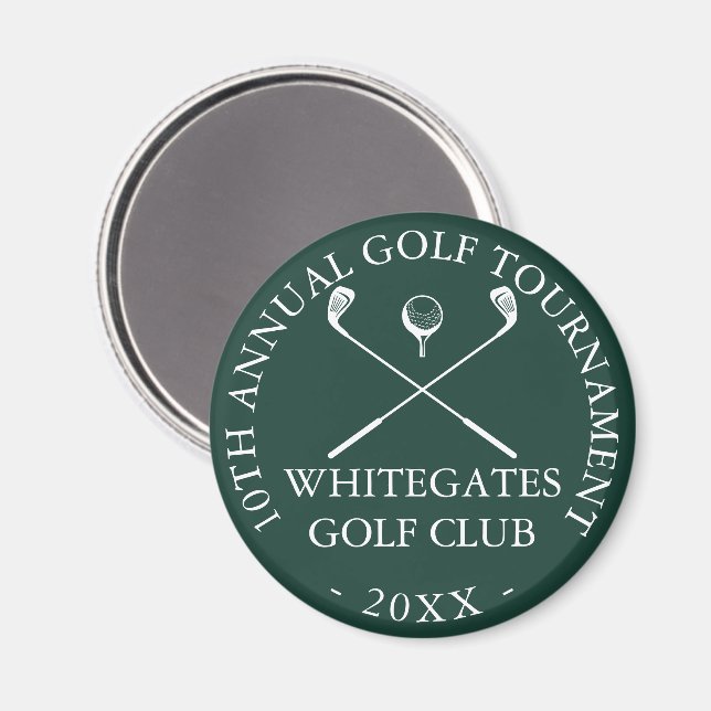 Aimant Tournoi de golf Club personnalisé vert émeraude (Recto/Verso)