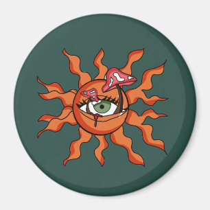 Aimant Tous les rayons de champignons du soleil