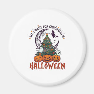 Aimant Tous Veulent Noël Halloween Arbre Citrouilles Fant