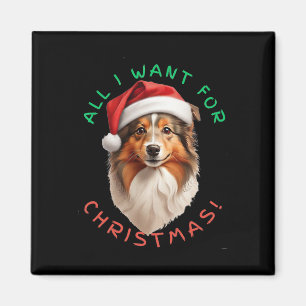 Aimant Tout Ce Que Je Veux Pour Noël ! Pour Shetland Shee