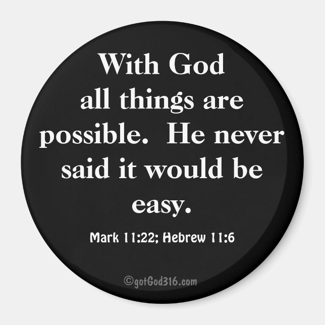 Aimant Tout est possible gotGod316.com Écriture (Devant)