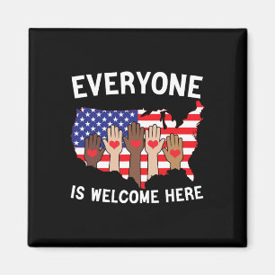 Aimant Tout Le Monde Est Le Bienvenu Ici American Flag Po