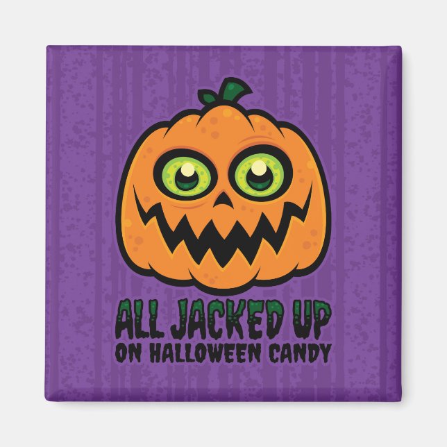 Aimant Tout pris sur le bonbon d'Halloween Jack-O'-Lanter (Devant)