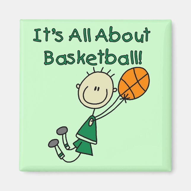 Aimant Tout sur les t-shirts et cadeaux de basket-ball (Devant)