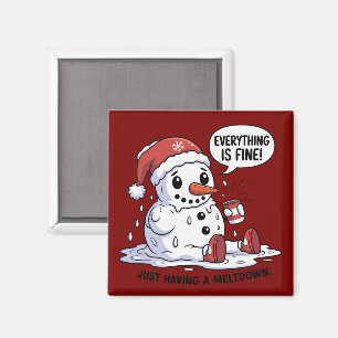 Aimant Tout Va Bien En Pleine Fonte Bonhomme de Neige