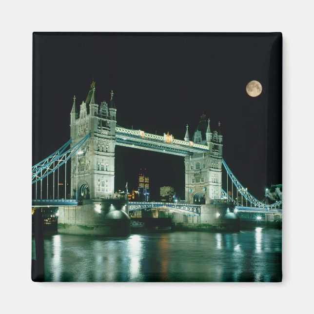 Aimant Tower Bridge à la nuit, Londres, Angleterre (Devant)