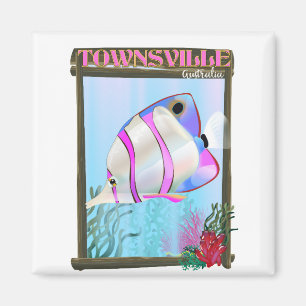 Aimant Townsville Australie Affiche de voyage pour les po