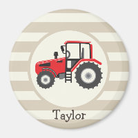 Tracteur Red Farm sur Tan Stripes