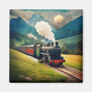 Aimant Train à vapeur vintage