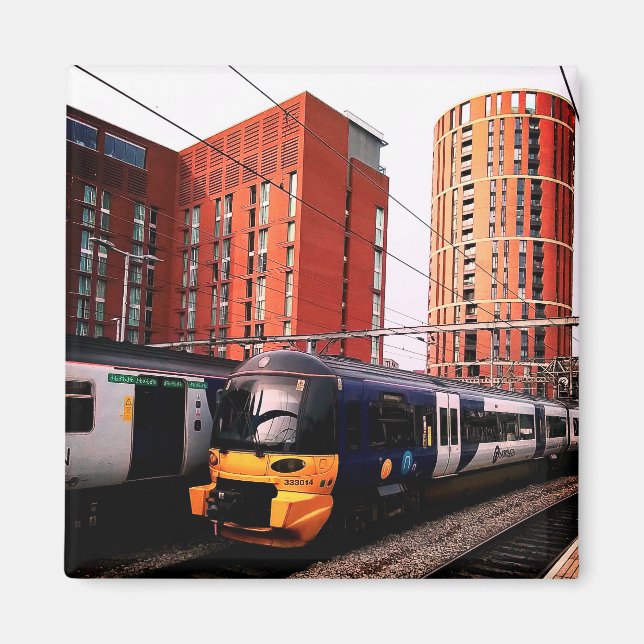 Aimant Train bleu, à Leeds (Devant)