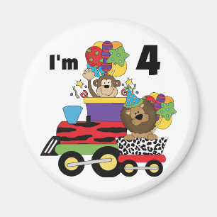 Aimant Train de la Jungle 4ème Anniversaire Tshirts et ca
