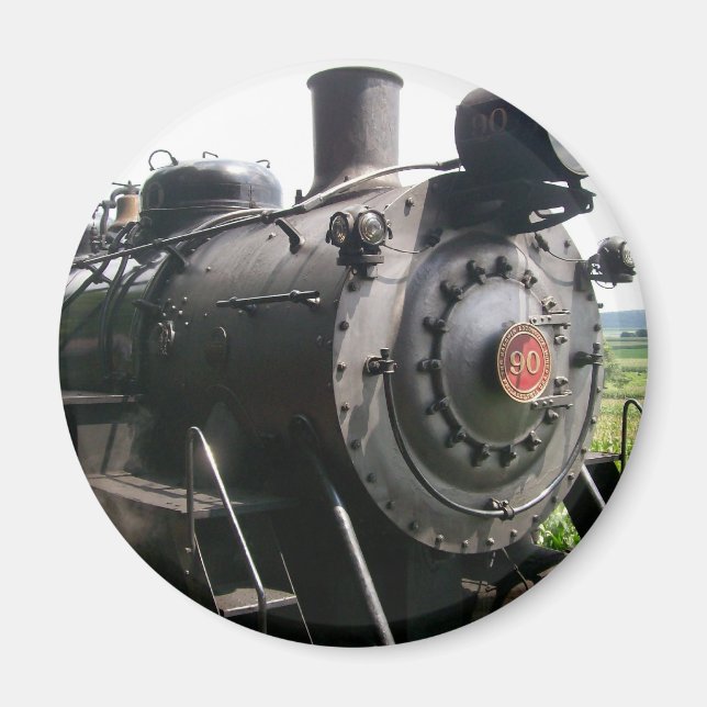 Aimant Train ferroviaire Locomotive vintage (Devant)