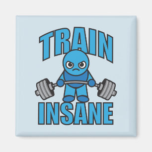 Aimant TRAIN INSANE Kawaii Weightlifter Deadlifter entraî