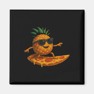 Aimant Tranche de pizza à la surf ananas drôle été tropic