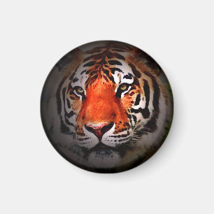 Aimant Travail artistique motivant au visage de tigre
