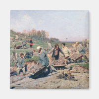 Travaux de réparation sur la voie ferrée, 1874
