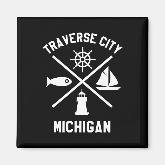 Aimant Traverse City Nord du Michigan La voilière à voile (Devant)