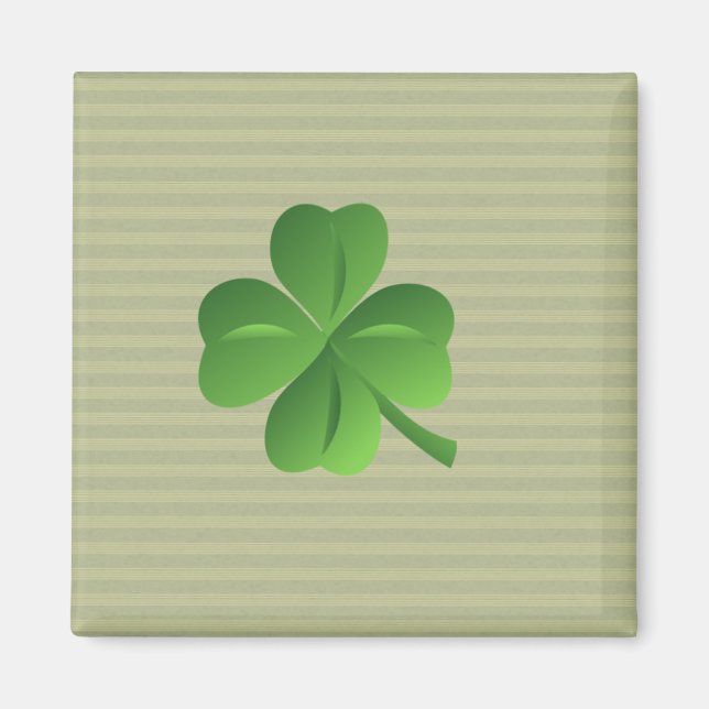Aimant Trèfle irlandais chanceux chic et tendance (Devant)