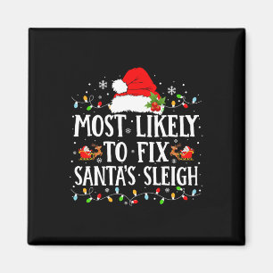 Aimant Très Probable De Réparer Père Noël Sleigh Famille 
