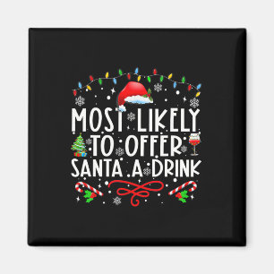 Aimant Très Probable D'Offrir À Père Noël Un Verre Famill