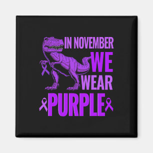 Aimant Trex dinosaure En novembre nous portons du violet