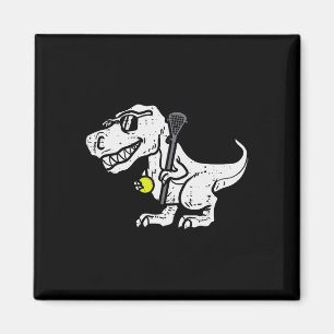 Aimant Trex Dinosaure Lacrosse Drôle Lax Joueur Gardien E