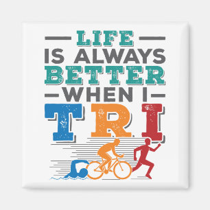 Aimant Triathlon La Vie Drôle Est Toujours Meilleure Quan