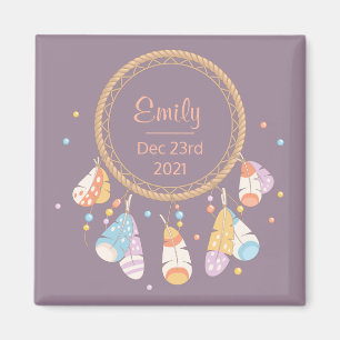 Aimant Tribal Boho Dreamcatcher New Baby Keepsaké Purple