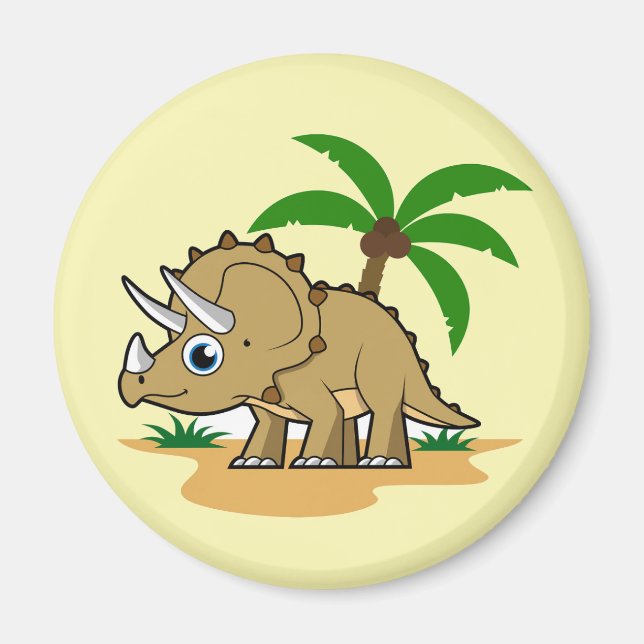Aimant Tricératops Dans Un Climat Tropical. (Devant)