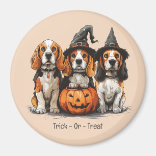 Aimant Trick Ou Treat Halloween Chiens Beagles