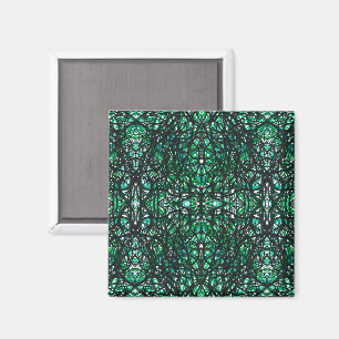 Aimant Trickster Green Black Abstrait Encre De Chine Art