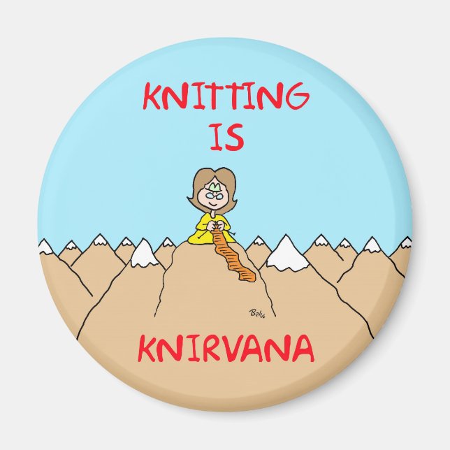 Aimant tricot : knirvana guru (Devant)