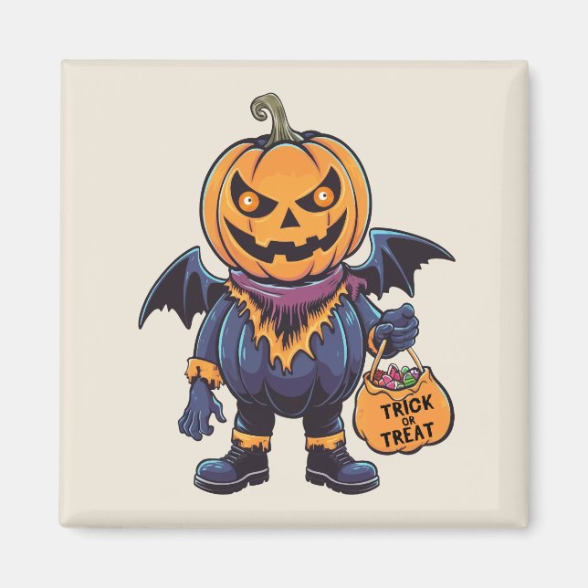 Aimant Tricoter ou traiter | Joyeux Halloween (Devant)