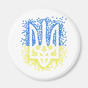 Aimant Trident de l'emblème ukrainien tryzub dispersant l