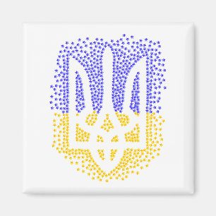 Aimant Trident heraldique ukrainien tryzub étoiles disper